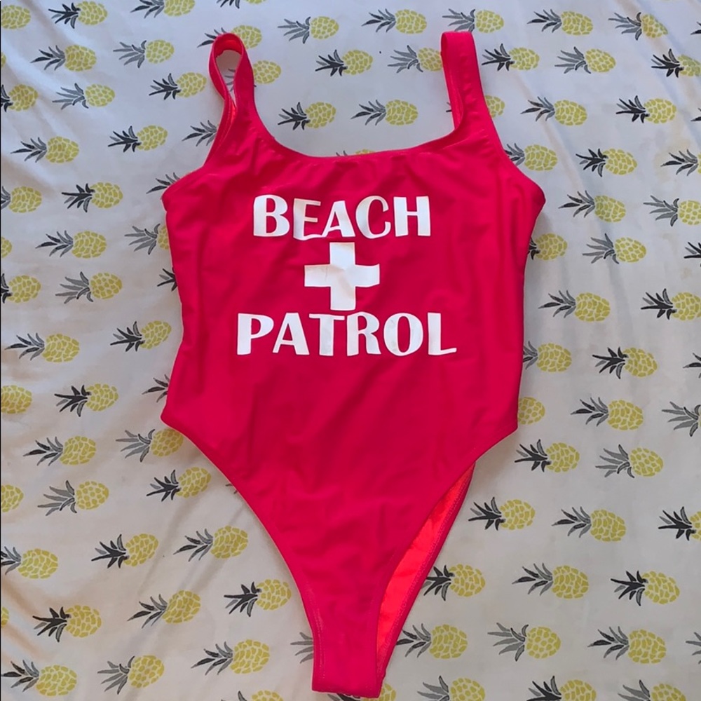 Sexy women bathing suit semi-thong back